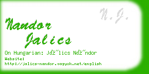 nandor jalics business card